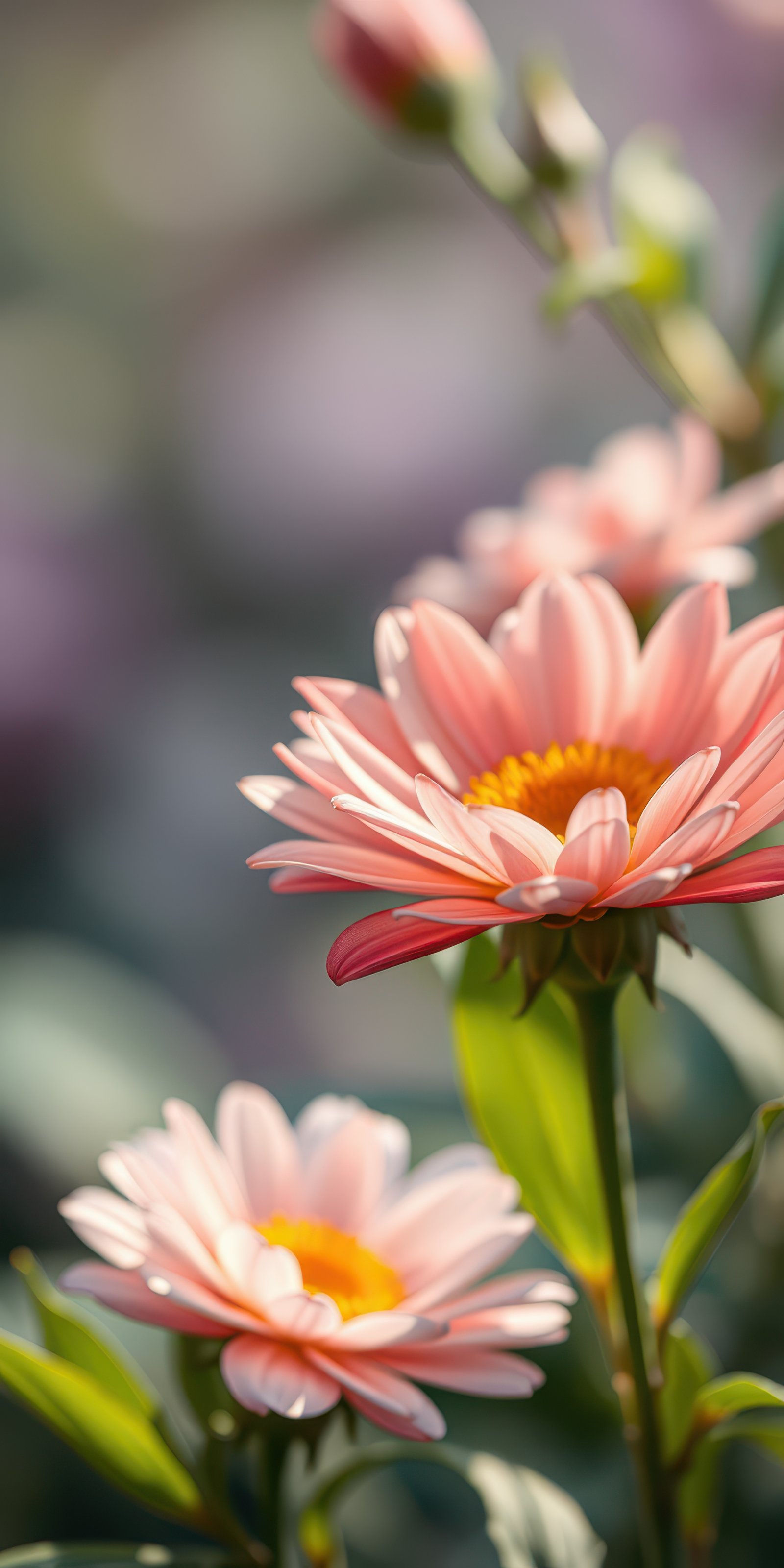 Shimmering pink flowers bloom in a lush garden during the vibrant spring season
